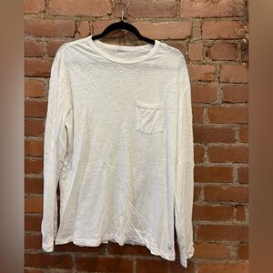 Men’s Vuori White Long Sleeved Shirt with Chest Pocket